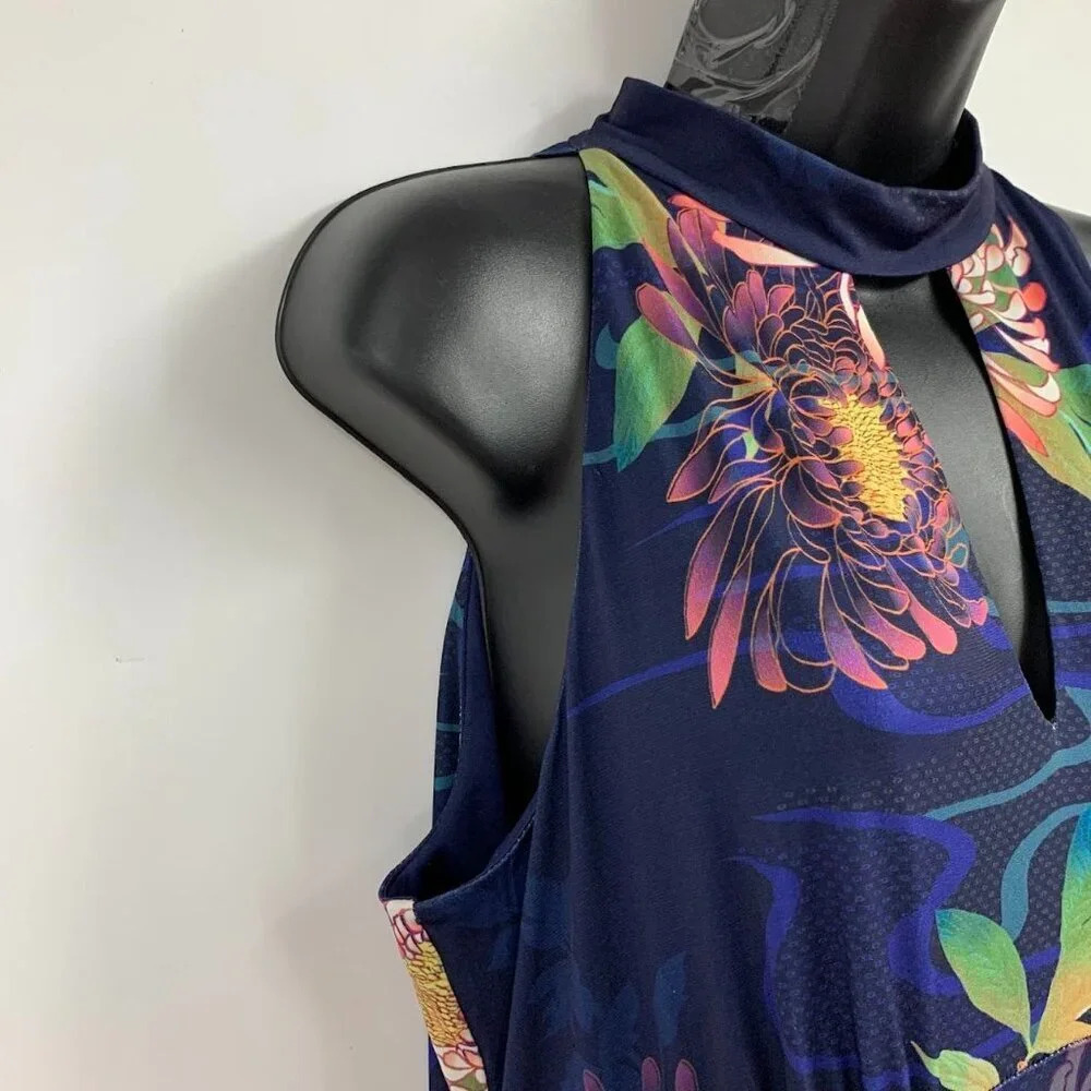 Monsoon Women's Floral Mock Plunge Neck Maxi Dress Size 12 - Picture 6 of 16